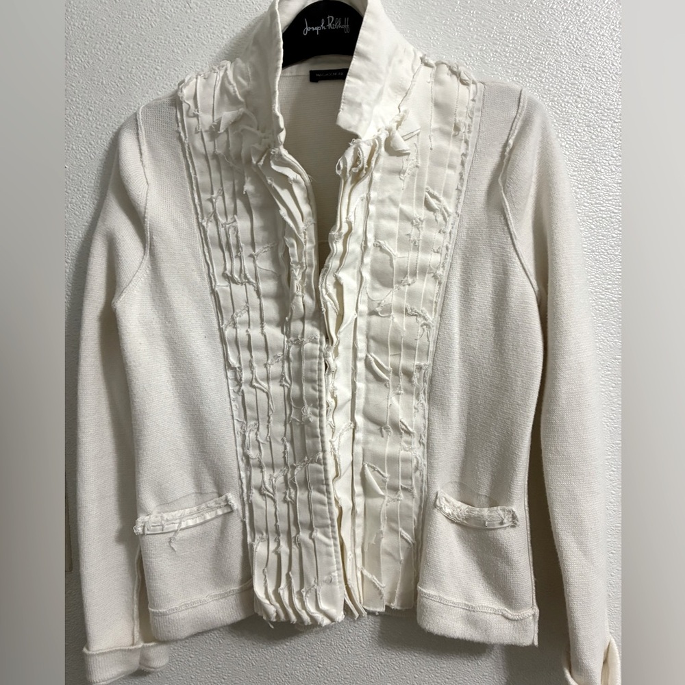 MAGASCHONI Off White hook & eye sweater blazzer S